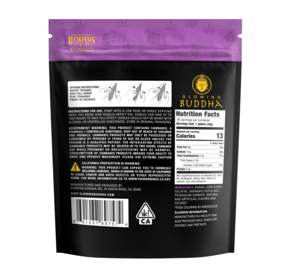 Glowing Buddha™️ Grape Gummies 100mg THC