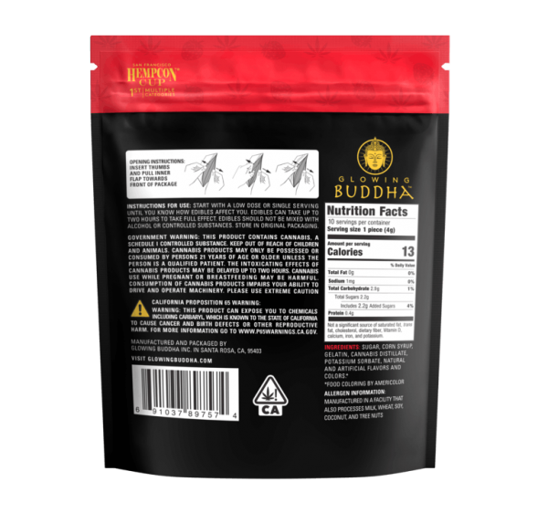 Glowing Buddha™️ Strawberry Gummies 100mg THC
