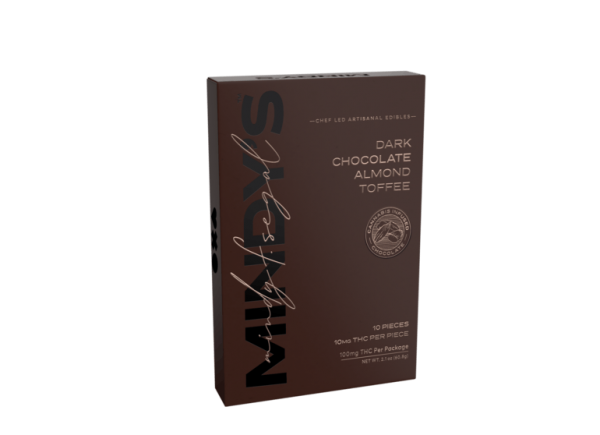 Mindy's Dark Chocolate Almond Toffee 100mg