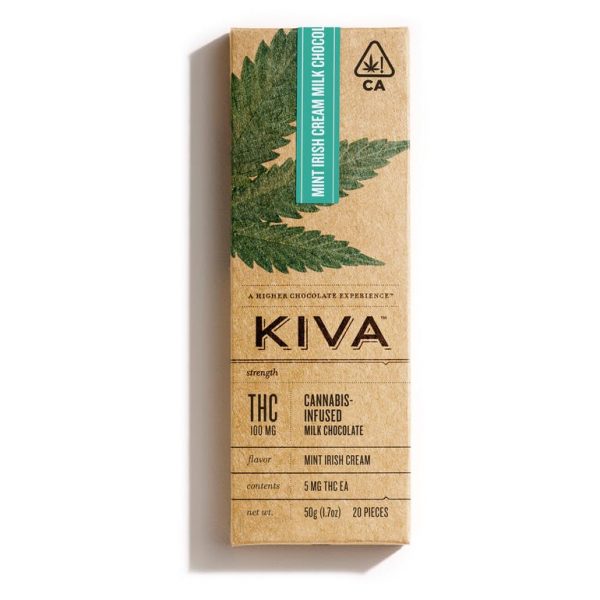 Mint Irish Cream Milk Chocolate Bar 100mg