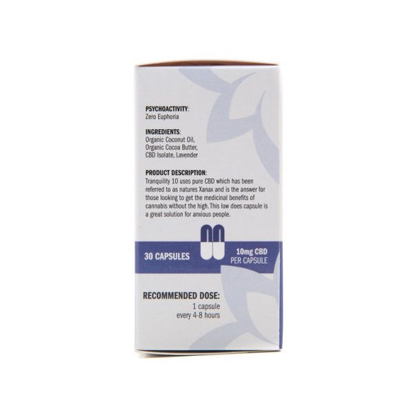 Tranquility 10mg CBD Capsules - 30 pack