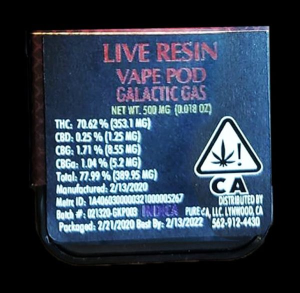 Galactic Gas Live Resin THC Pod